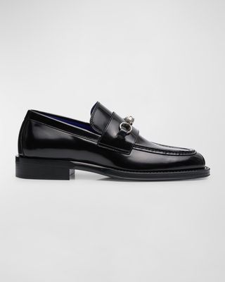 Men's Leather Barbed Penny Loafers