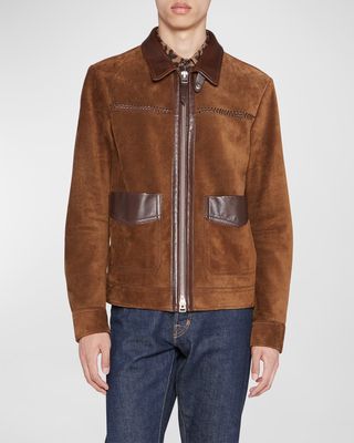 Men's Leather Blouson Jacket
