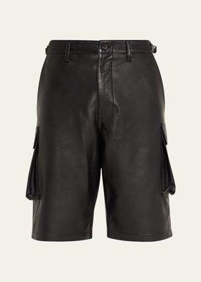 Men's Leather Cargo Shorts