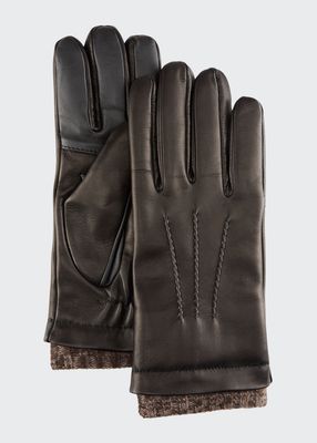 Men's Leather Gloves w/ Knit Lining