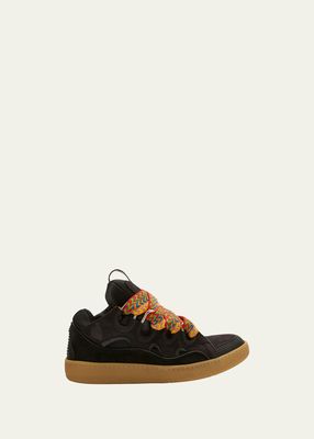 Men's Leather Low-Top Curb Sneakers