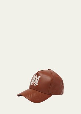 Men's Leather MA Baseball Hat