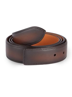 Men's Leather Strap - Dark Brown - Size 40 - Dark Brown - Size 40
