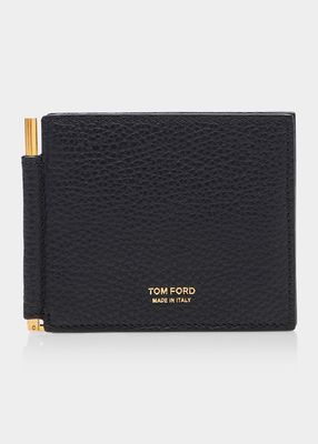 Men's Leather T-Line Billfold Wallet w/ Money Clip
