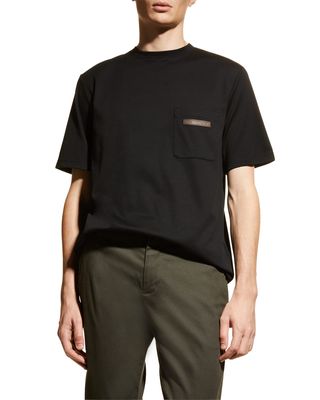 Men's Leather Tab Crewneck T-Shirt