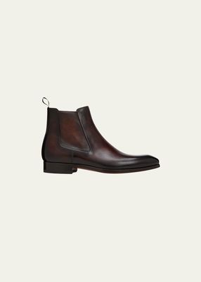 Men's Leather Zip Ankle Boots