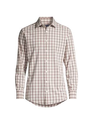 Men's Leeward Check Button-Front Shirt - Cream Caribou Plaid - Size XXL - Cream Caribou Plaid - Size XXL