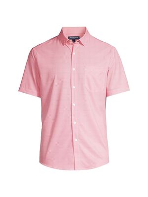 Men's Leeward Geometric Short-Sleeved Dress Shirt - Tea Rose Geo - Size XXL - Tea Rose Geo - Size XXL