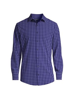 Men's Leeward Grid Button-Front Shirt - Blueprint Windowpane - Size XXL - Blueprint Windowpane - Size XXL