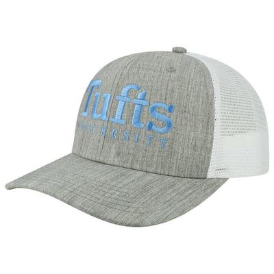 Men's Legacy Athletic Heather Gray/White Tufts University Jumbos The Champ Trucker Snapback Hat