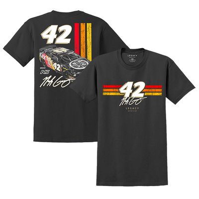 Men's LEGACY Motor Club Team Collection Black Noah Gragson 2023 #42 Black Rifle Coffee Stripes Tri-Blend T-Shirt