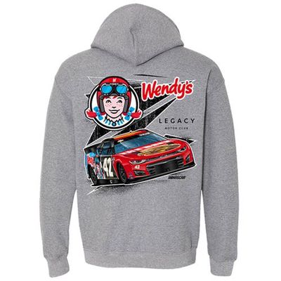 Men's LEGACY Motor Club Team Collection Heather Gray Noah Gragson Wendy's Car Pullover Hoodie