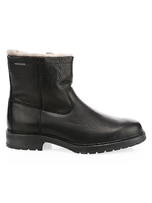 Men's Leonardo Leather & Shearling Boots - Black - Size 10.5 - Black - Size 10.5