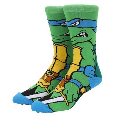 Men's Leonardo Teenage Mutant Ninja Turtles Animigos 360 Character Crew Socks