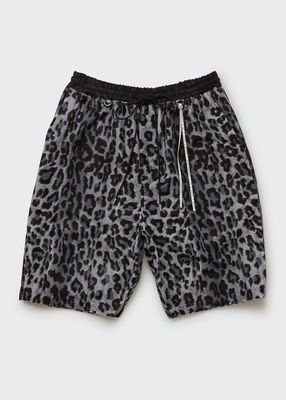 Men's Leopard Drawstring Shorts