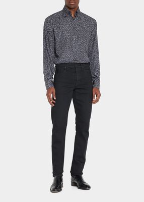 Men's Leopard-Print Dress Shirt