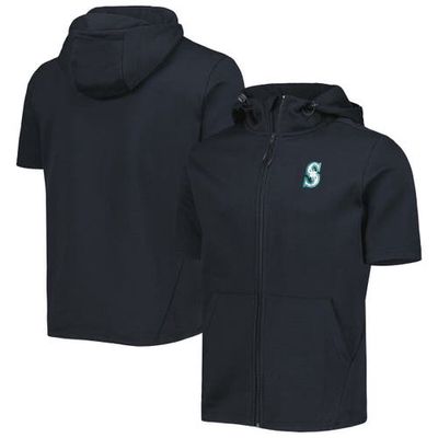 Men's Levelwear Black Seattle Mariners Recruit Full-Zip Short Sleeve Hoodie