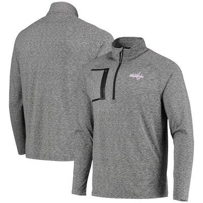 Men's Levelwear Gray Washington Capitals Vault Space Dye Raglan Quarter-Zip Jacket
