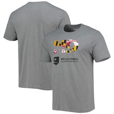 Men's Levelwear Heathered Gray 2022 Wells Fargo Championship Maryland Flag T-Shirt in Heather Gray