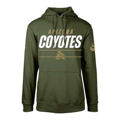 Men's Levelwear Olive Arizona Coyotes Podium Fleece Pullover Hoodie