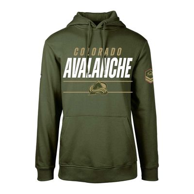 Men's Levelwear Olive Colorado Avalanche Podium Fleece Pullover Hoodie