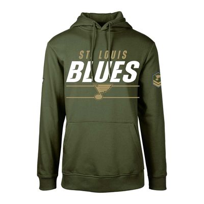 Men's Levelwear Olive St. Louis Blues Podium Fleece Pullover Hoodie