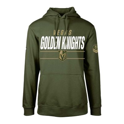 Men's Levelwear Olive Vegas Golden Knights Podium Fleece Pullover Hoodie