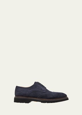 Men's Libertino Suede Wingtip Derby Shoes