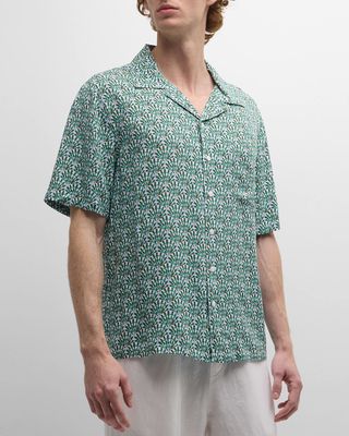 Men's Liberty Triton Printed Short-Sleeve Camp Shirt
