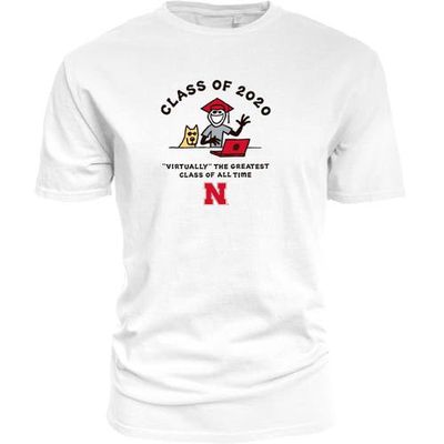 Men's Life is Good White Nebraska Huskers Virtually 2020 Grad T-Shirt