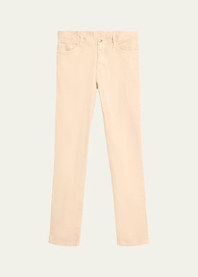 Men's Light Tan Linen 5-Pocket Jeans