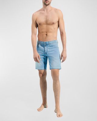 Men's Light-Wash Denim Shorts