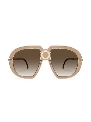 Men's Limited Edition Futura Dot 55MM Shield Sunglasses - Brown - Brown
