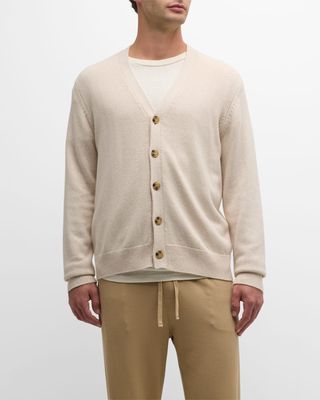 Men's Linen-Blend Jersey Cardigan