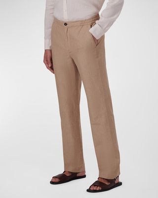 Men's Linen Button-Front Pants