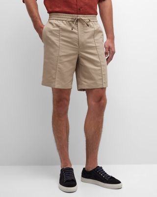 Men's Linen-Cotton Drawstring Bermuda Shorts