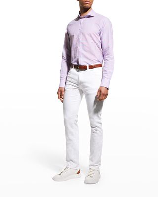 Men's Linen-Cotton Plaid Sport Shirt