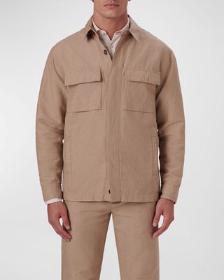 Men's Linen-Cotton Shirt Jacket
