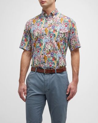 Men's Linen-Cotton Short Sleeve Sport Shirt