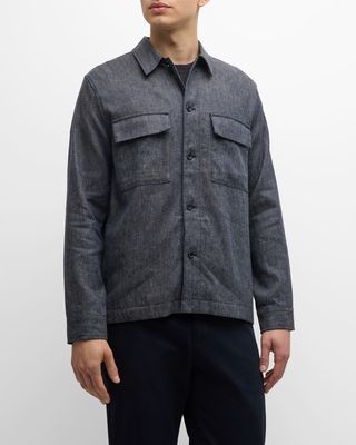 Men's Linen-Cotton Twill Overshirt