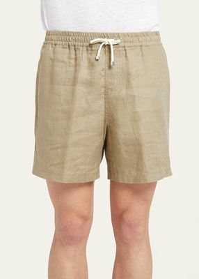 Men's Linen Drawstring Bermuda Shorts