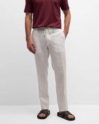Men's Linen Drawstring Sport Pants
