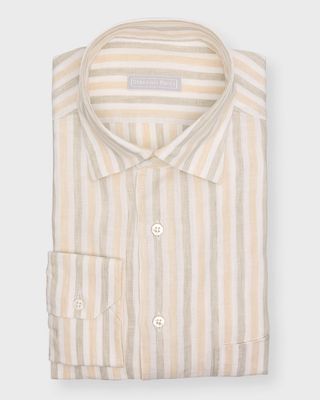 Men's Linen Multi-Stripe Sport Shirt