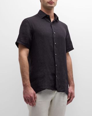 Men's Linen Short-Sleeve Shirt