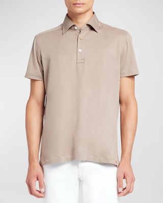 Men's Linen-Silk Polo Shirt