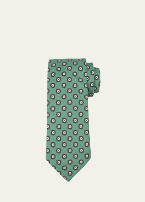 Men's Linen-Silk Printed Tie