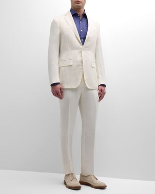 Men's Linen-Silk Solid Suit
