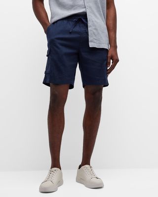 Men's Linen-Stretch Cargo Shorts
