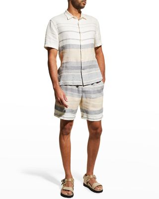 Men's Linen Stripe Shorts