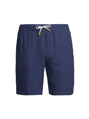Men's Linen Swim Shorts - Deep Blue - Size Small - Deep Blue - Size Small